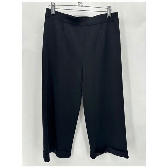 Misook Cropped Pull-on Pants Size XS Black Knit Cuffed Preppy Quiet Luxury City - Picture 11 of 11